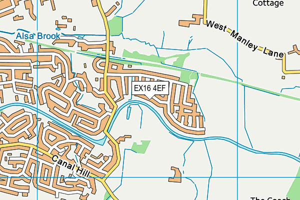 EX16 4EF map - OS VectorMap District (Ordnance Survey)