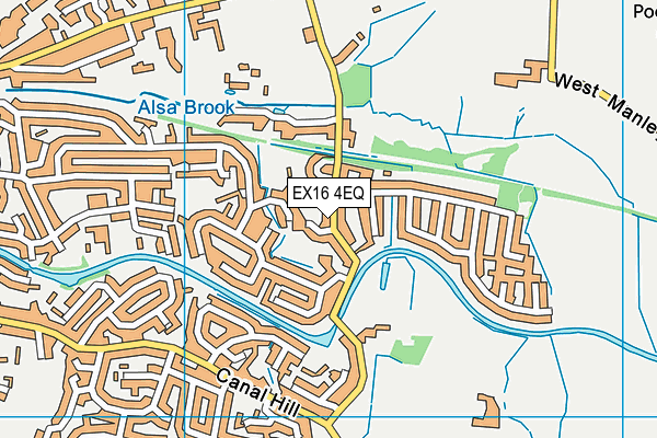 EX16 4EQ map - OS VectorMap District (Ordnance Survey)