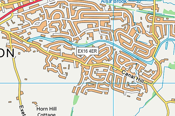EX16 4ER map - OS VectorMap District (Ordnance Survey)