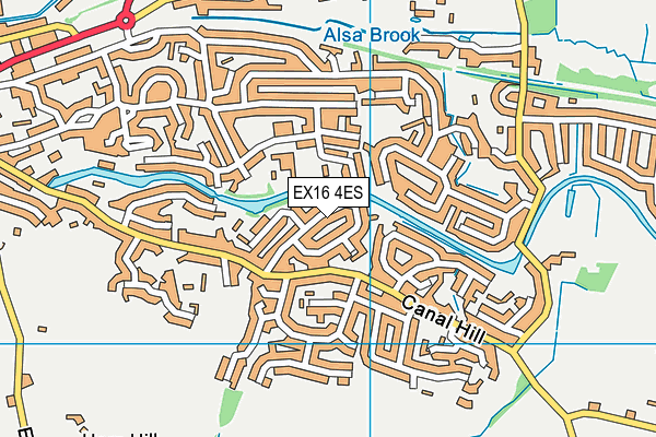 EX16 4ES map - OS VectorMap District (Ordnance Survey)
