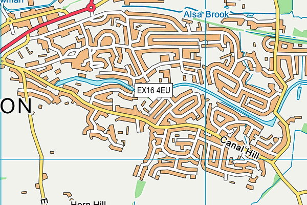 EX16 4EU map - OS VectorMap District (Ordnance Survey)
