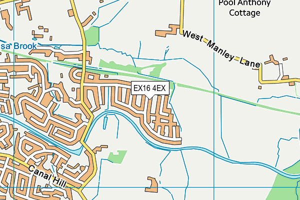 EX16 4EX map - OS VectorMap District (Ordnance Survey)