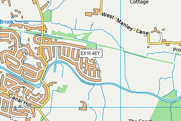 EX16 4EY map - OS VectorMap District (Ordnance Survey)
