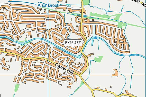 EX16 4EZ map - OS VectorMap District (Ordnance Survey)