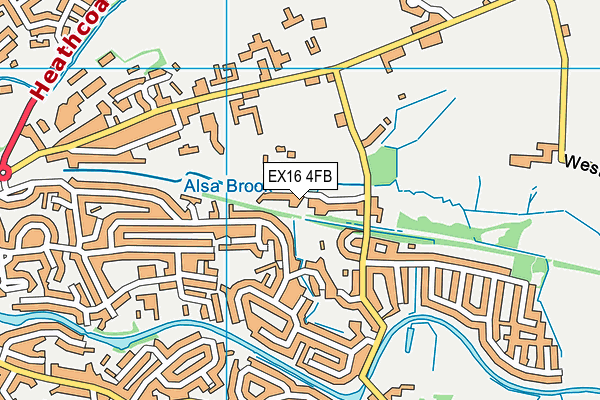 EX16 4FB map - OS VectorMap District (Ordnance Survey)
