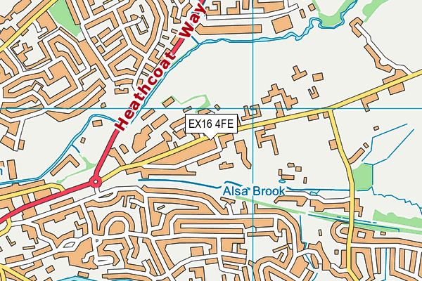 EX16 4FE map - OS VectorMap District (Ordnance Survey)