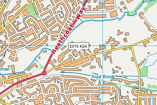 EX16 4GA map - OS VectorMap District (Ordnance Survey)