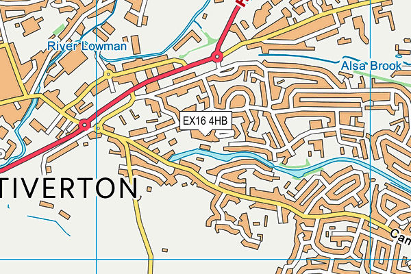 EX16 4HB map - OS VectorMap District (Ordnance Survey)