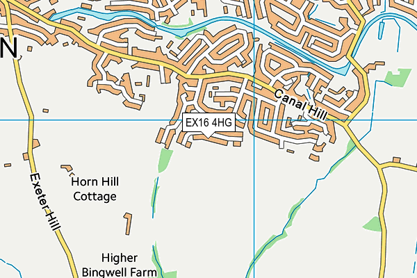 EX16 4HG map - OS VectorMap District (Ordnance Survey)