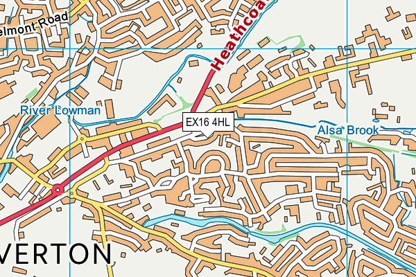 EX16 4HL map - OS VectorMap District (Ordnance Survey)