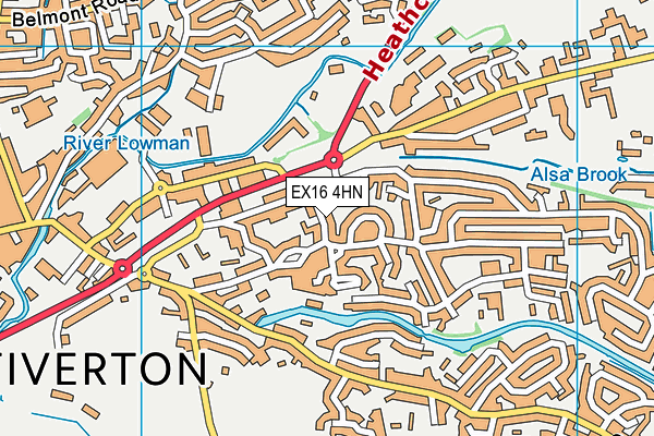 EX16 4HN map - OS VectorMap District (Ordnance Survey)