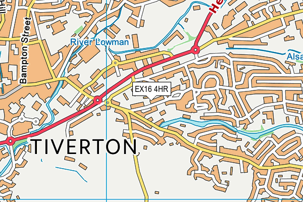 EX16 4HR map - OS VectorMap District (Ordnance Survey)