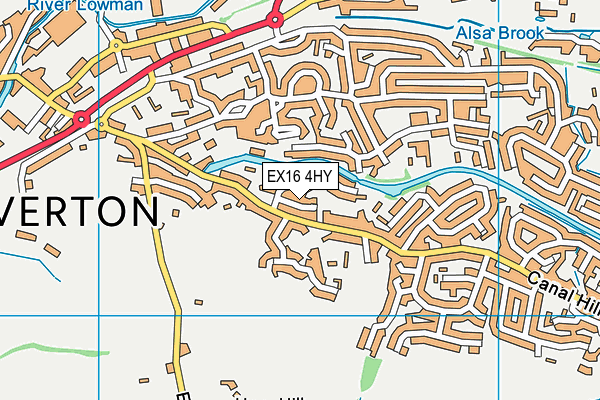 EX16 4HY map - OS VectorMap District (Ordnance Survey)