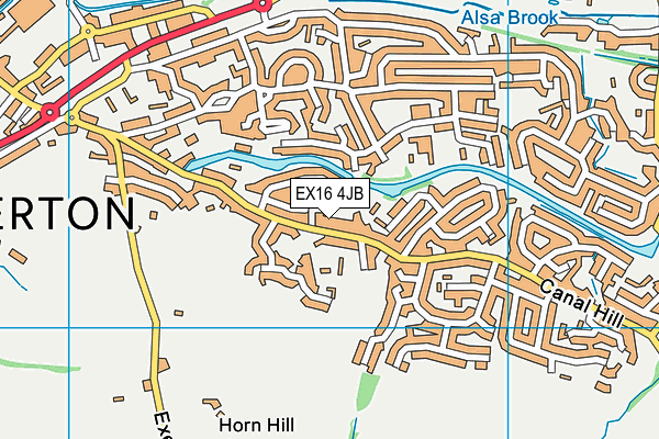 EX16 4JB map - OS VectorMap District (Ordnance Survey)