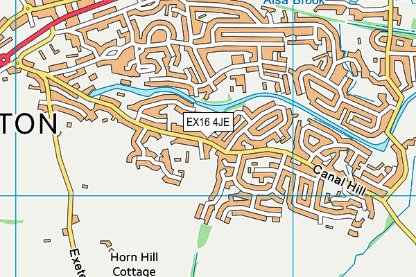 EX16 4JE map - OS VectorMap District (Ordnance Survey)