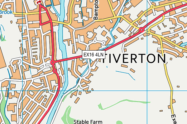 EX16 4LN map - OS VectorMap District (Ordnance Survey)