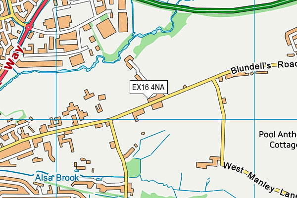 Blundell's Preparatory School map (EX16 4NA) - OS VectorMap District (Ordnance Survey)
