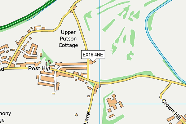 EX16 4NE map - OS VectorMap District (Ordnance Survey)