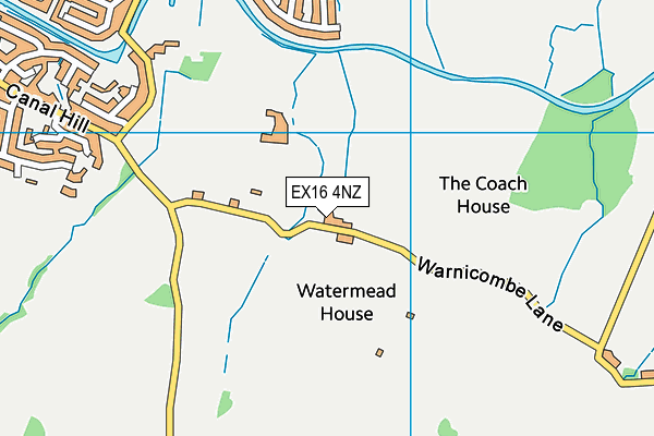 EX16 4NZ map - OS VectorMap District (Ordnance Survey)