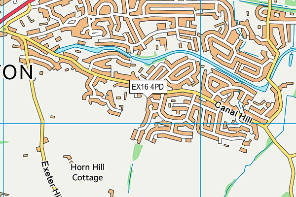 EX16 4PD map - OS VectorMap District (Ordnance Survey)
