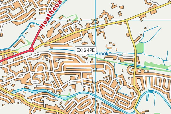 EX16 4PE map - OS VectorMap District (Ordnance Survey)