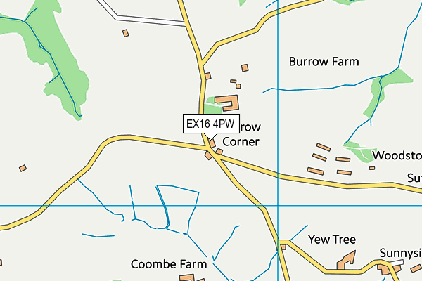 EX16 4PW map - OS VectorMap District (Ordnance Survey)