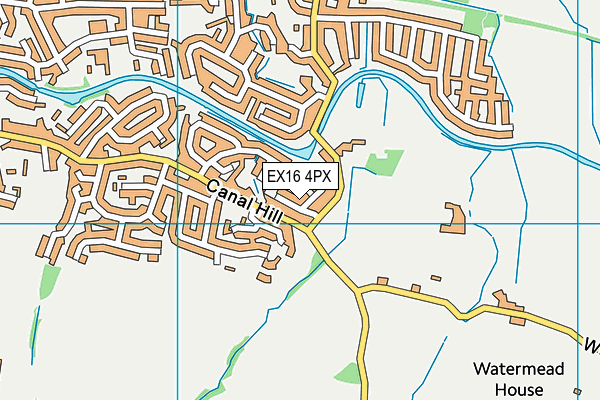 EX16 4PX map - OS VectorMap District (Ordnance Survey)