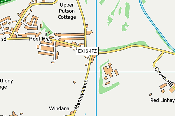 EX16 4PZ map - OS VectorMap District (Ordnance Survey)