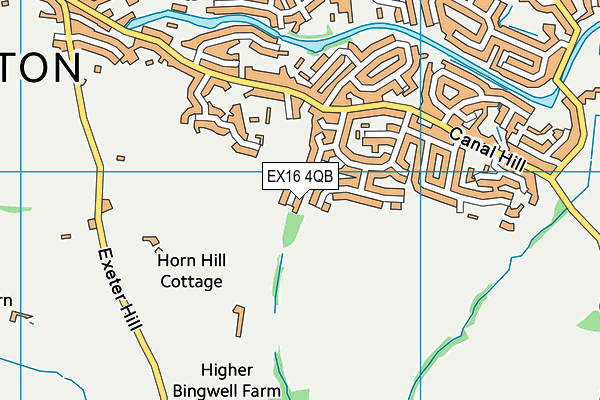 EX16 4QB map - OS VectorMap District (Ordnance Survey)