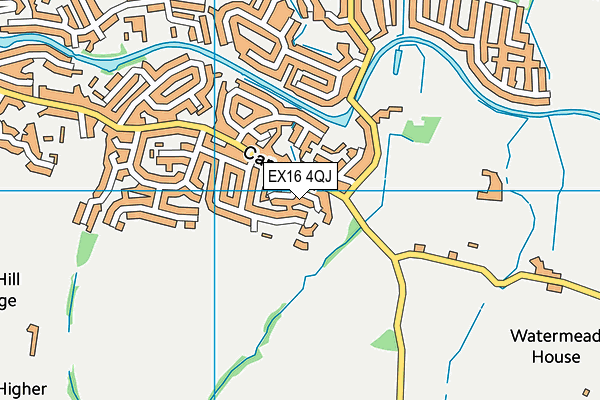 EX16 4QJ map - OS VectorMap District (Ordnance Survey)