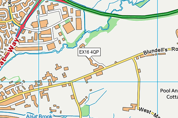EX16 4QP map - OS VectorMap District (Ordnance Survey)