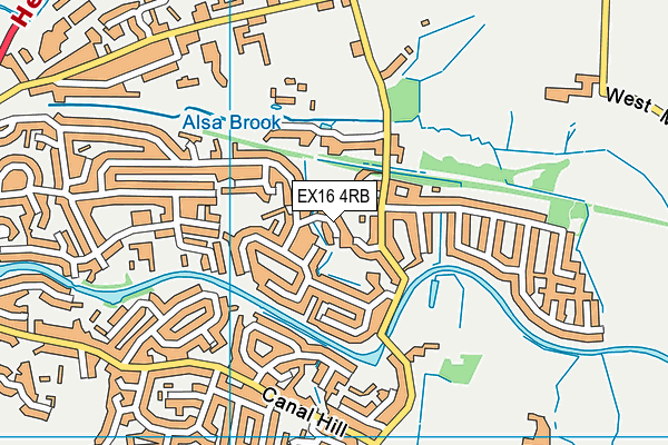 EX16 4RB map - OS VectorMap District (Ordnance Survey)