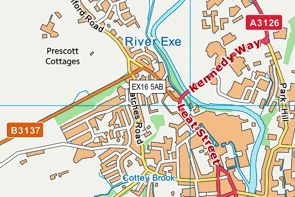 EX16 5AB map - OS VectorMap District (Ordnance Survey)