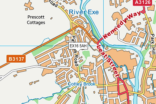 EX16 5AH map - OS VectorMap District (Ordnance Survey)