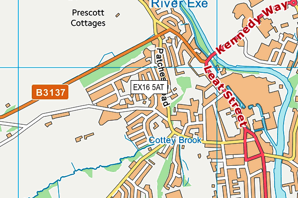 EX16 5AT map - OS VectorMap District (Ordnance Survey)
