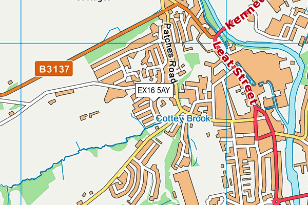 EX16 5AY map - OS VectorMap District (Ordnance Survey)