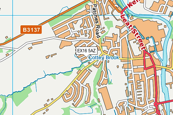 EX16 5AZ map - OS VectorMap District (Ordnance Survey)