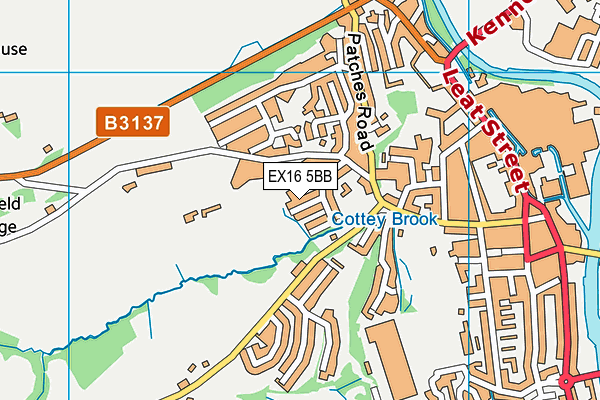 EX16 5BB map - OS VectorMap District (Ordnance Survey)