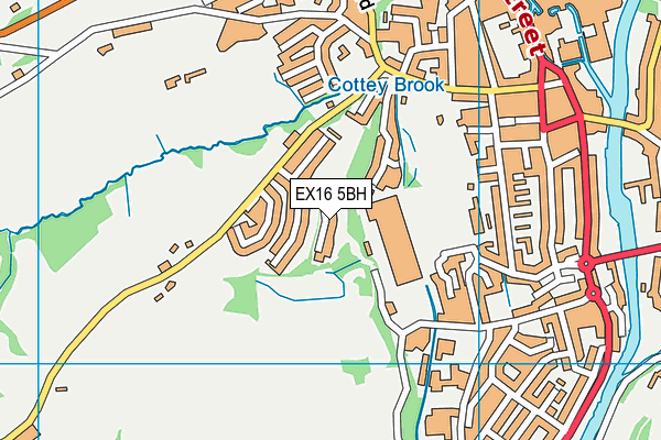 EX16 5BH map - OS VectorMap District (Ordnance Survey)
