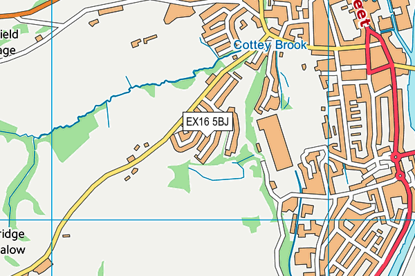 EX16 5BJ map - OS VectorMap District (Ordnance Survey)