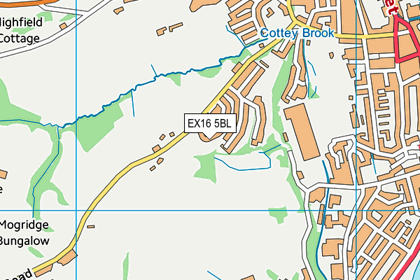 EX16 5BL map - OS VectorMap District (Ordnance Survey)