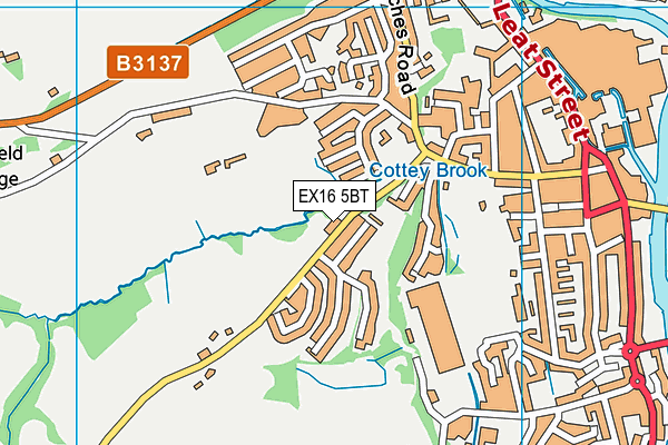 EX16 5BT map - OS VectorMap District (Ordnance Survey)