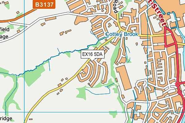 EX16 5DA map - OS VectorMap District (Ordnance Survey)