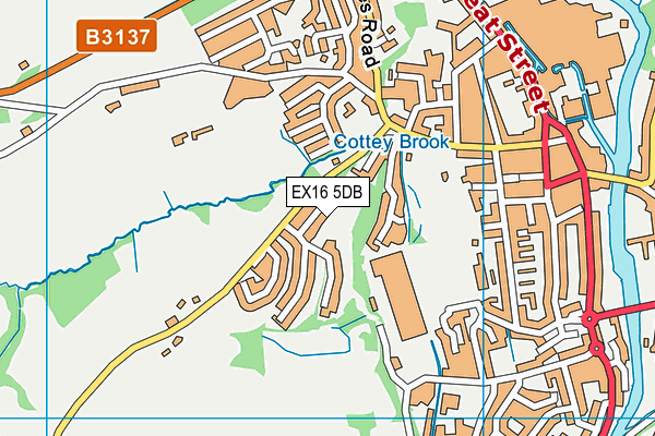 EX16 5DB map - OS VectorMap District (Ordnance Survey)