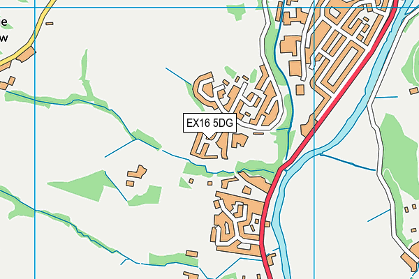 EX16 5DG map - OS VectorMap District (Ordnance Survey)