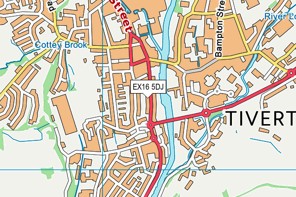 EX16 5DJ map - OS VectorMap District (Ordnance Survey)