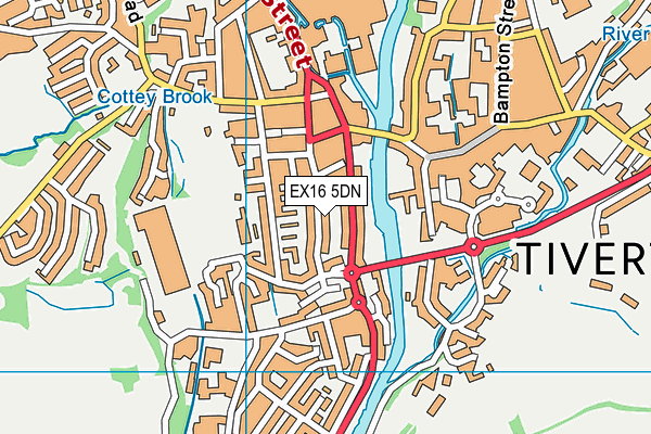 EX16 5DN map - OS VectorMap District (Ordnance Survey)