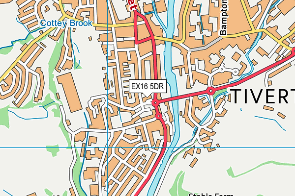 EX16 5DR map - OS VectorMap District (Ordnance Survey)