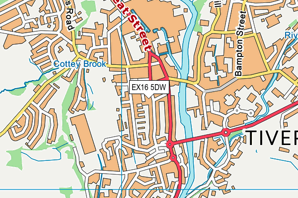 EX16 5DW map - OS VectorMap District (Ordnance Survey)
