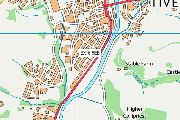 EX16 5EB map - OS VectorMap District (Ordnance Survey)